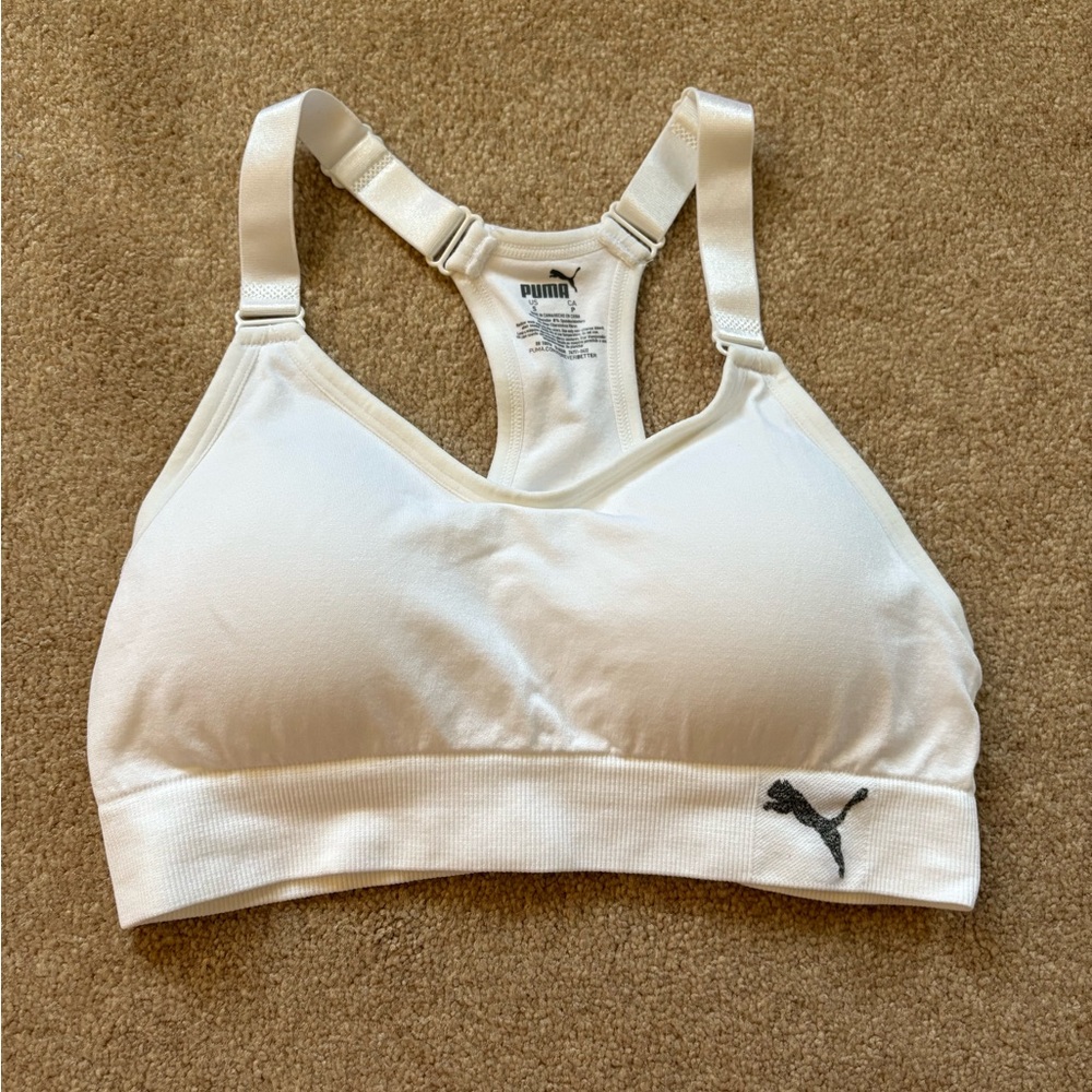 Puma White Sports Bra